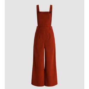 Burnt Orange super soft corduroy overalls NWT